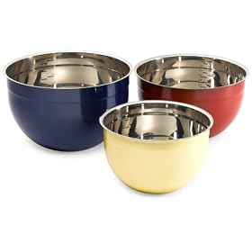 Gourmet Standard 3 piece Porcelain Coated Colored Mixing Bowl Set - MBS159 by Gourmet Standard