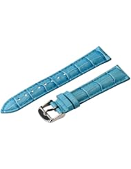 19mm Sky Blue Classic Croco Grain Leather Watch Band Strap (Quick Release Pins!) with Stainless Steel Buckle - Fits All Watches!!!