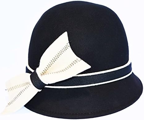 2014 New Wool Felt Cloche Hat with Big Stitching Bow