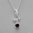 Necklace With 1.15ctw Genuine Garnet 925 Sterling silver Length 18in