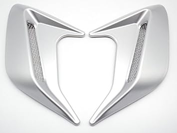 【クリックでお店のこの商品のページへ】Amazon ｜ 汎用 ダミーダクト 簡単 貼り付け 左 右 フェンダー 車 装飾 カスタム パーツ アクセサリー (マットシルバー) ｜ ステッカー・デカール・シール ｜ 車＆バイク