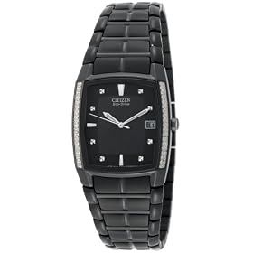 Citizen Men's Eco-Drive Dress Diamond Accented Black Ion-Plated Watch #BM6645-53E