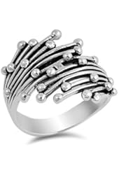 Sterling Silver Vines 22MM Ring