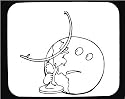 Decorated Mouse Pad with "black and white", humor, geography, Earth, world, spherical, anthropomorphism, globe, planet, joke, orb, hiding