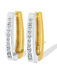 1.50 ctw 2 Tone Diamond Earrings G SI-1