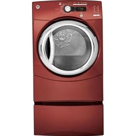 27" Electric Steam Dryer with 7.5 cu. ft. Capacity SteamRefresh/Steam Dewrinkle Sensor Dry Plus eDry Option Active Wear Cycle Speed Dry and Deluxe Dryer Rack in Vermillion: Appliances
