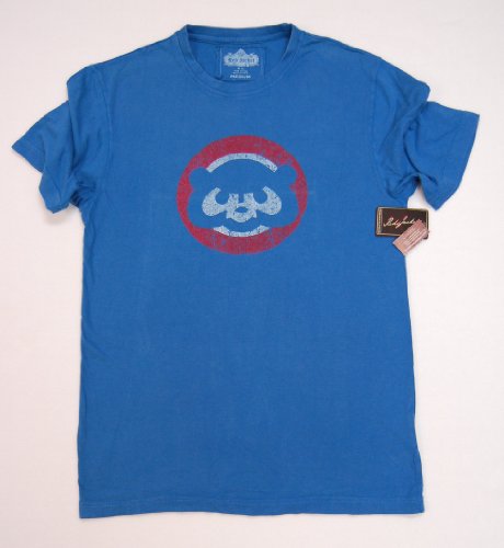 Chicago Cubs Retro Cubbie-Bear Logo T-Shirt by Red Jacket Size: Small Color: Royal Blue