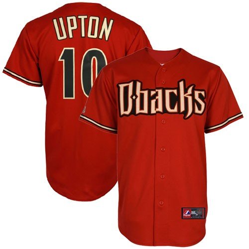 MLB Men's Arizona Diamondbacks Justin Upton Brick Alternate Short Sleeve 6 Button Synthetic Replica Baseball Jersey Spring 2012  (Brick, Large)