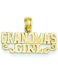 14K Gold Grandmas Girl Charm Granddaughter Pendant