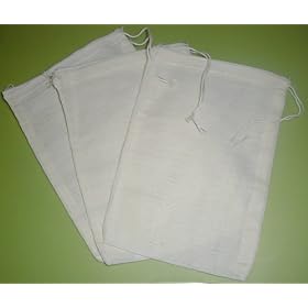 Cotton Drawstring Muslin Bags, 6