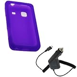GTMax Purple Soft Skin Rubber Silicone Cover Case + Car Charger for Boost M ....