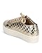 Breckelles DI86 Women Metallic Quilted Cap Toe Flatform Sneaker - Gold
