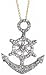 14k Yellow Gold 18 Chain & 7/8 (23mm) tall 14k White Gold Anchor Pendant, w/ 0.45 Carat Round Brilliant Diamonds