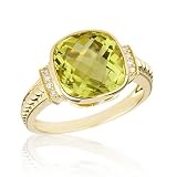 Asher Lemon Quartz and Diamond Ring