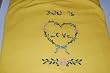 Embroidered Yellow T with God is Love in Multi-color Thread Adult-L