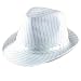 New White Pinstripe Fedora Trilby Belt Gangster Hat Cap