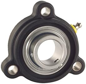 System PlastUCFL205-16 3-Bolt Flange Bearing, Black Polyamide Housing with 1" Bore Diameter