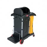 (Price/EA)High Security Janitor Cart for Healthcare Settings, Black