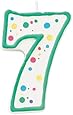 Wilton W91-07 Numeral Candle, 3-Inch by 1.5-Inch, No. 7, Green, 1-Pack
