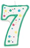 Wilton W91-07 Numeral Candle, 3-Inch by 1.5-Inch, No. 7, Green, 1-Pack