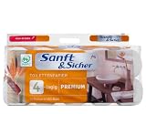 Sanft & Sicher Toilettenpapier 4-lagig Premium, 2er Pack (2 x 10 Rollen à 160 Blatt)