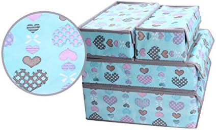 Storage Boxes 4 Sets Box Organizer To Organize Undergarments - Underwear, Bra, Socks, Tights, Ties, Scarves, Baby Clothes Compartment(Blue) 30 Days Money Back Guarantee
