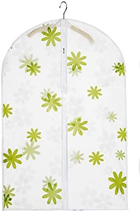 Moth Protection For Closet , Top Quality Green Leaves Clear Zipped Suit Bag Easy Organize Travel Cloth Bag Zipper Garment, Dust-proof Waterproof , Pest control , Prevent mildew (30*24)