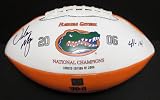 Urban Meyer Autographed Florida Gators 2006 Championship Football with 41-14 score inscription