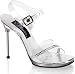 thumbnail: Pleaser Shoes WomenÕs CHIC-08R,4 1/2" Stiletto Heel Ankle Strap Mini-Platform Sandal W/Rhinestone from Pleaser