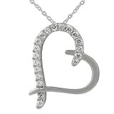 Tressa Sterling Silver CZ Heart Pendant