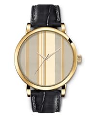 SPRAWL Aanalog Fashion Series Gold Ladies Watches of Genuine Black Leather Strap,Unique Wrist Watch for Women Girls Designed with Gray bars and cafes