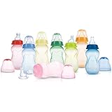 Nuby 3 Pack Tinted Bottle, 7 Ounce, Colors May Vary