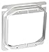Stainless Steel 4 Inch Square 3/4 Inch Raised Two Gang Device Ring-1 per case