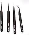 Toolmall 4pcs Safe Anti-static Tweezers Maintenance Tools ESD