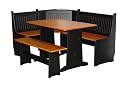 Target Marketing Systems 3 Piece Beadboard Nook Dining Set