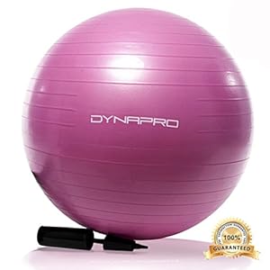 Pink Exercise Ball, GYM QUALITY by DynaPro Direct, More colors available