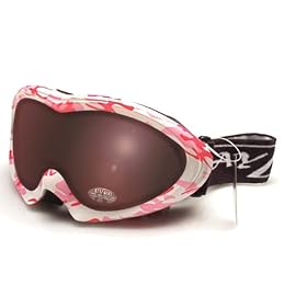 2012 Rayzor Professional UV400 Double Lensed Ski / SnowBoard Goggles, With a White Frame and an Anti Fog Coated, Blue Iridium Mirrored Anti-Glare Wide Vision Clarity Lens.