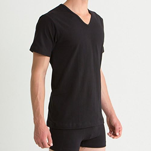 Men's V-Neck Shirt (Black) (XXL)