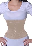 Echtes Satin Taillen Korsett Mieder Corsage Dessous Beige