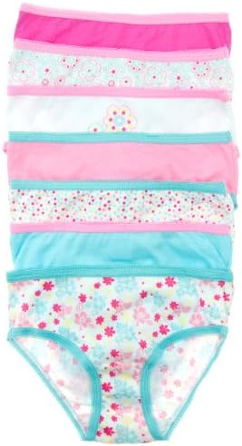 7 Pack 100% Cotton Girl's Brief Panties in Lots of Fun Colors