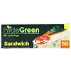 Pridegreen Biodegradable Sandwich Size Zip-N-Seal Food Storage Bags, 50-Count