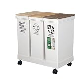 アスベル 資源ゴミ横型3分別ワゴン