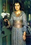 IMAGE OF Professionally Framed Lawrence Alma-Tadema Portrait of Anna Alma-Tadema Art Print Poster - 13x19 with RichAndFramous Black Wood Frame