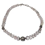 Necklaces in Silver & Rosequartz Gemstone with Silver Amulet 18.5 inches