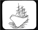 Decorated Mouse Pad with "black and white", Caribbean, boat, Cuba, sailing