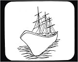 Mouse Pad with black and white, Caribbean, boat, Cuba, sailing