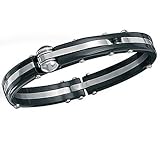 Stainless Steel and Black Plastic Men's Bracelet