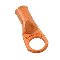 Heavy-Duty Copper Terminal Lug 2 AWG 1/2' Eye AC DC