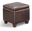 Accent Cube Ottoman in Dark Brown By Coaster Furniture