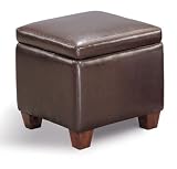 Accent Cube Ottoman in Dark Brown By Coaster Furniture